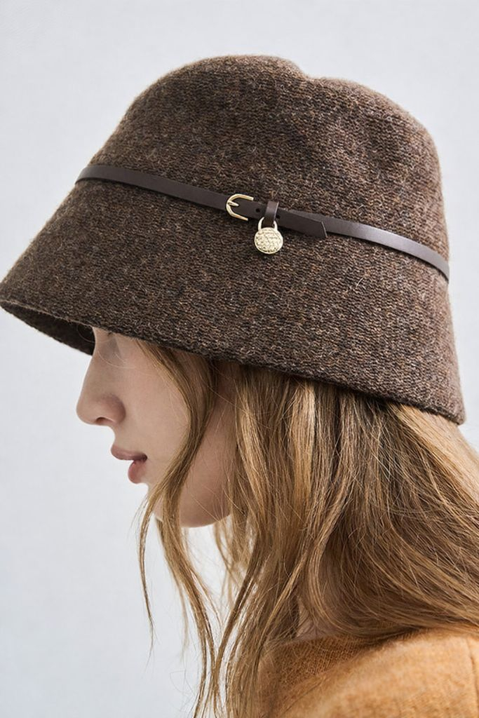 [새상품] 한섬 래트바이티 버킷햇, 브라운 모자, 겨울 모자, 봄 가을 모자--1