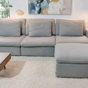 까사미아 캄포 슬림4인소파+스툴(전체커버드라이세탁완료)