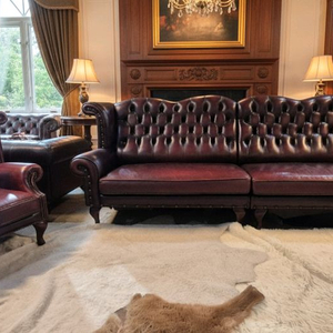 체스터필드 이태리 전체 천연가죽 4인+1인 소파