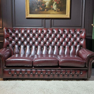 영국 오리지날 체스터필드 최고급 전체 천연가죽 3인소파