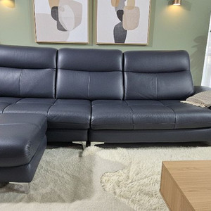 자코모 에비뉴엘 4인 천연면피 소가죽 소파+스툴