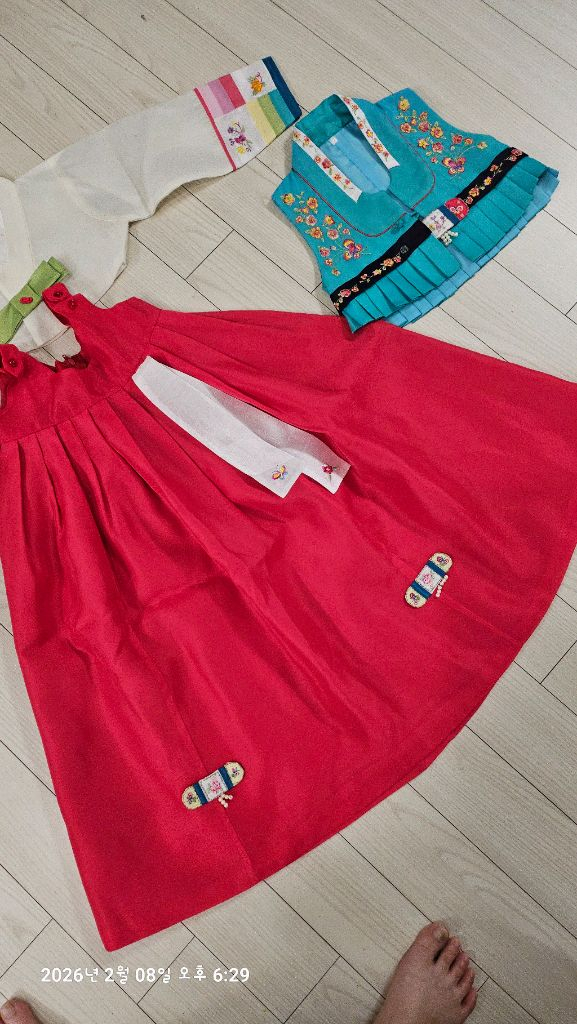 여아 한복 3 호 한복+조끼 3세4세 이미지