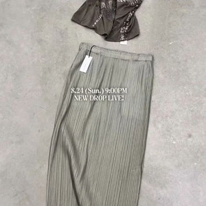 빈티지 플리츠 맥시 스커트 롱스커트