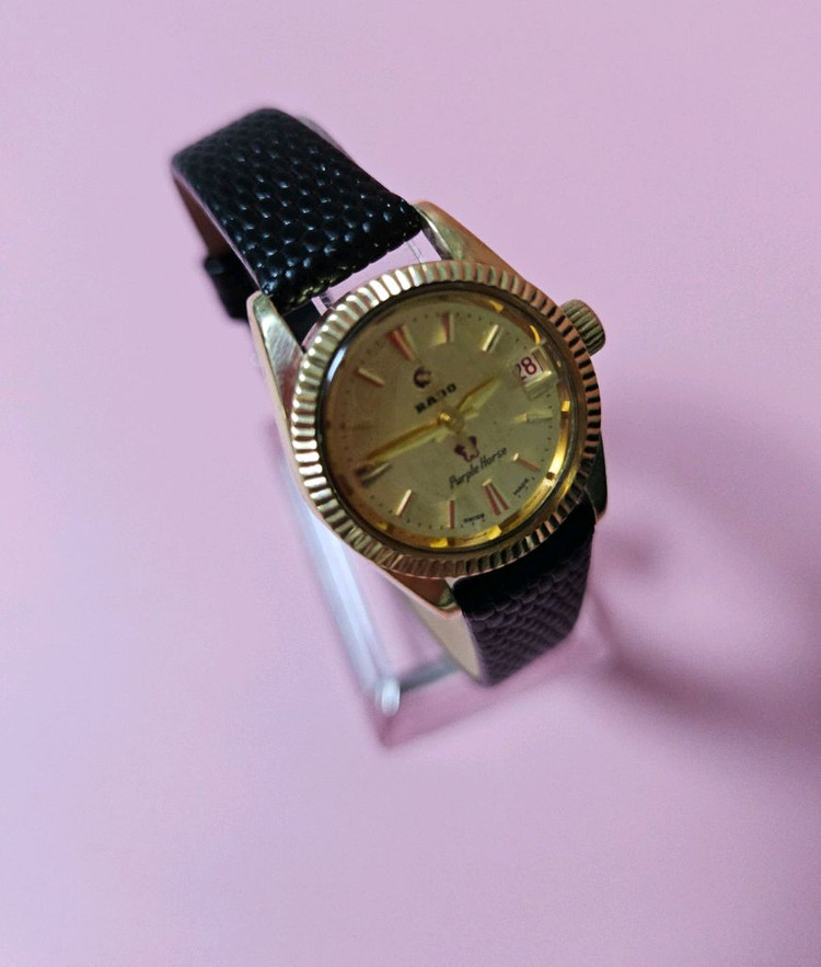 라도 여성용 자동 가죽시계/SWISS 이미지