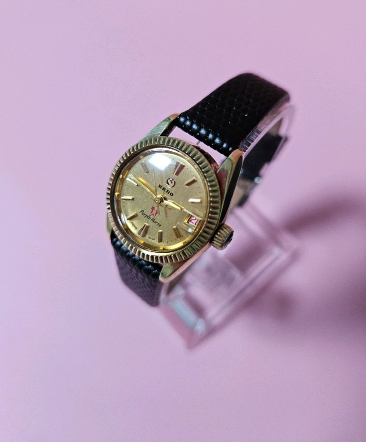 라도 여성용 자동 가죽시계/SWISS 이미지