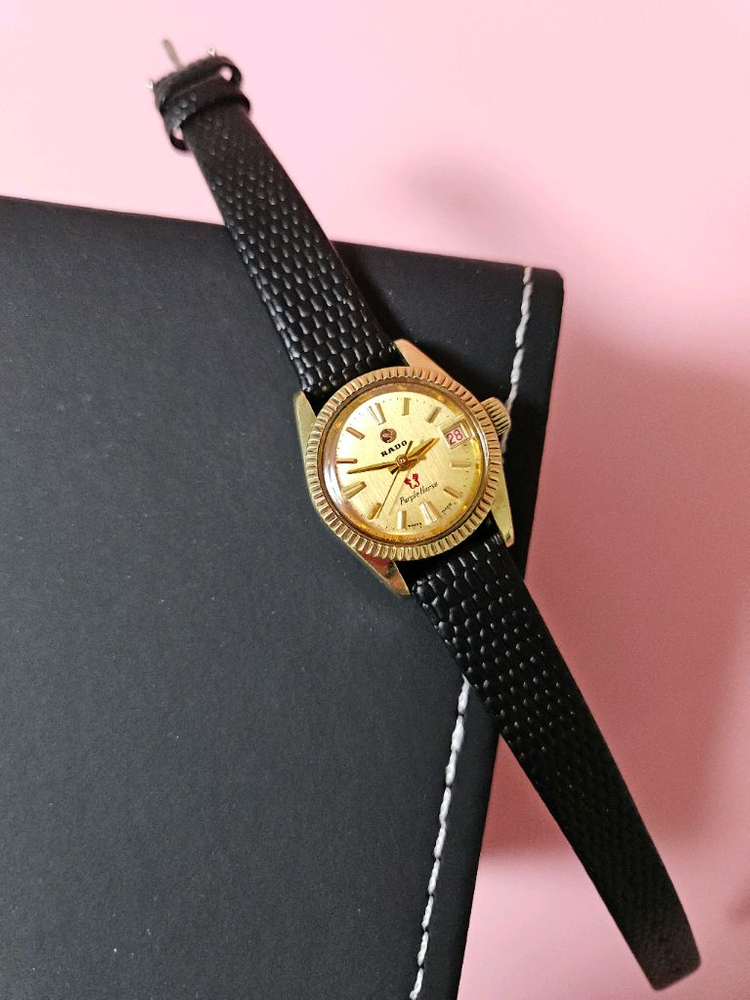 라도 여성용 자동 가죽시계/SWISS 이미지