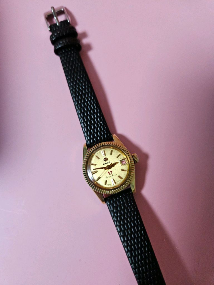 라도 여성용 자동 가죽시계/SWISS 이미지