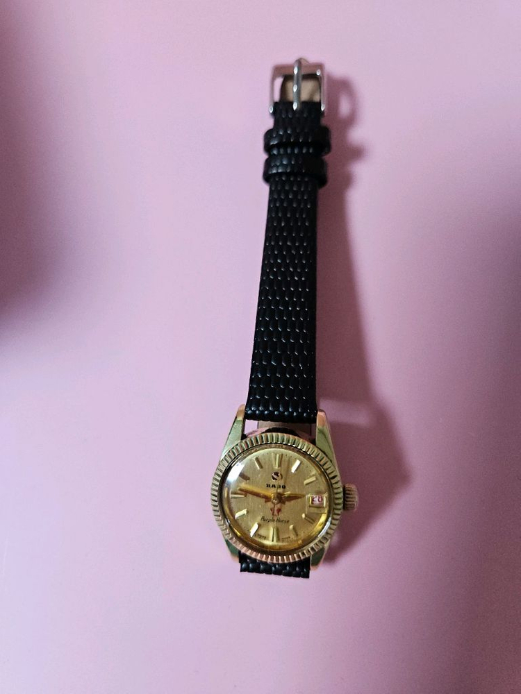 라도 여성용 자동 가죽시계/SWISS 이미지