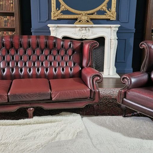체스터필드 이태리 마스트로또 전체 천연가죽3+1인 소파