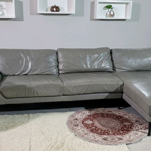 까사미아 콜트 천연가죽 4인 카우치 소파