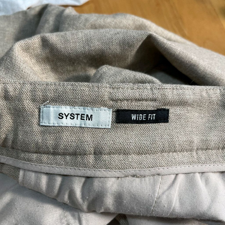 [82/32] 시스템옴므 린넨 혼방 와이드 핏 팬츠 (베이지)--3