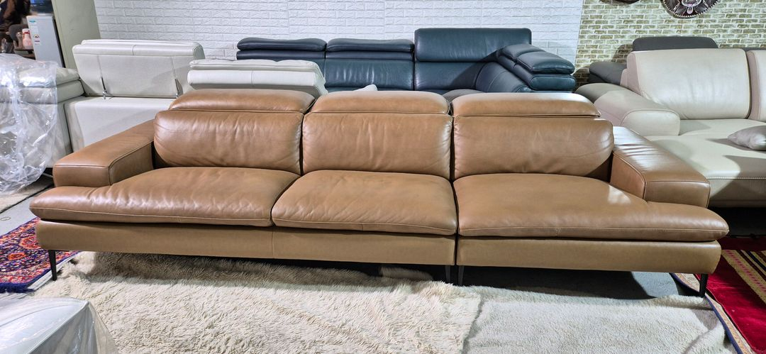 까사미아 뉴테라모 천연통가죽 4인 소파쇼파(헤드레스트기능)(내장재오리털)--1