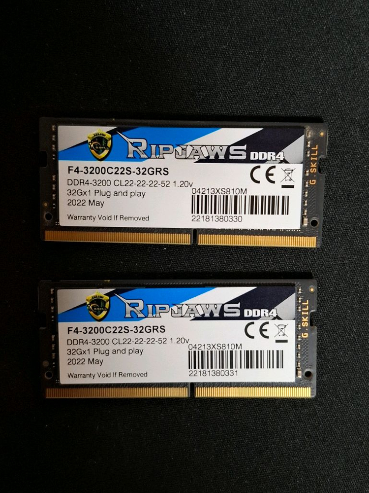 컴퓨터 노트북 메모리 지스킬 DDR4 3200 64GB(32GB 두개)--1