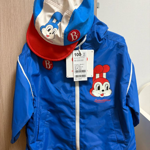 (새상품)베베드피노 메르시버니 바람막이 점퍼, 모자 100