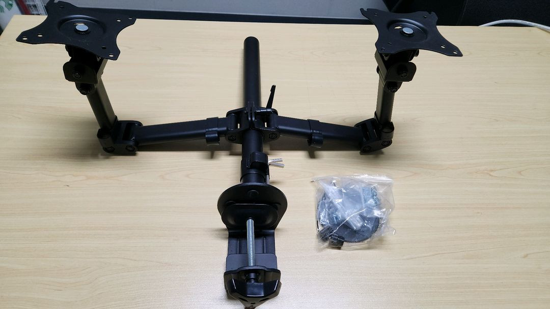 ELECOM 엘레컴 듀얼 모니터암 13-27인치 지원, 박스없음--1