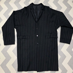 준지 핀스트라이프 오버핏 울 롱코트 46 (정가 139만원)