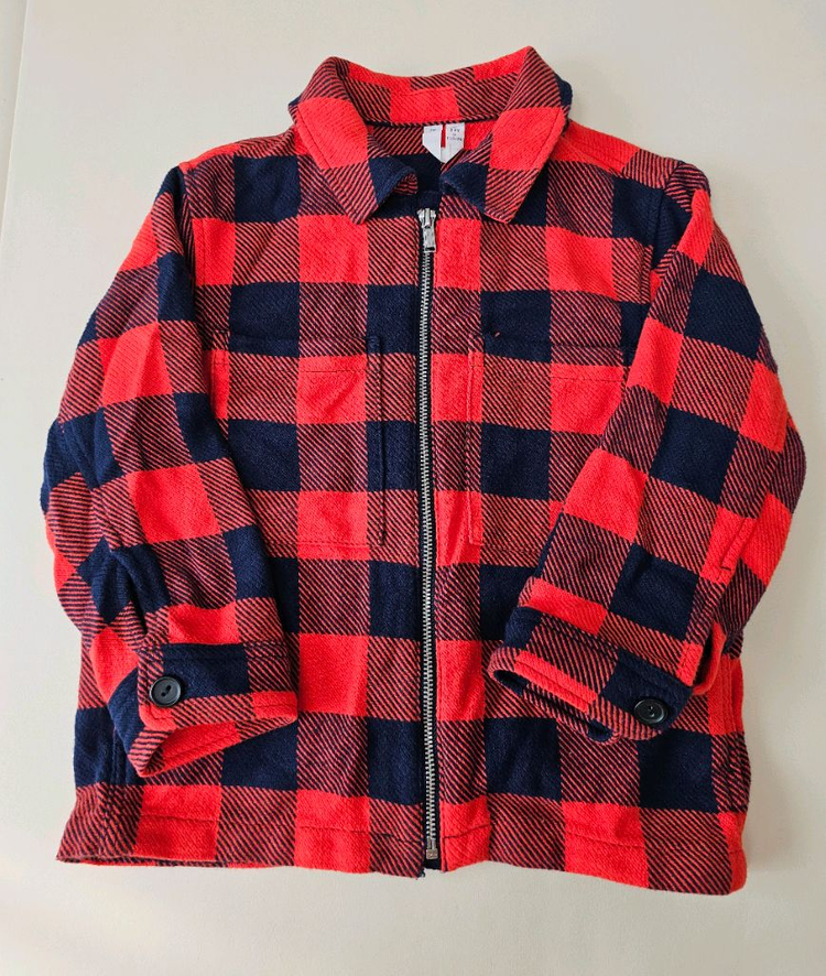 아르켓 키즈 체크 플란넬 셔츠 집업 자켓 이미지
