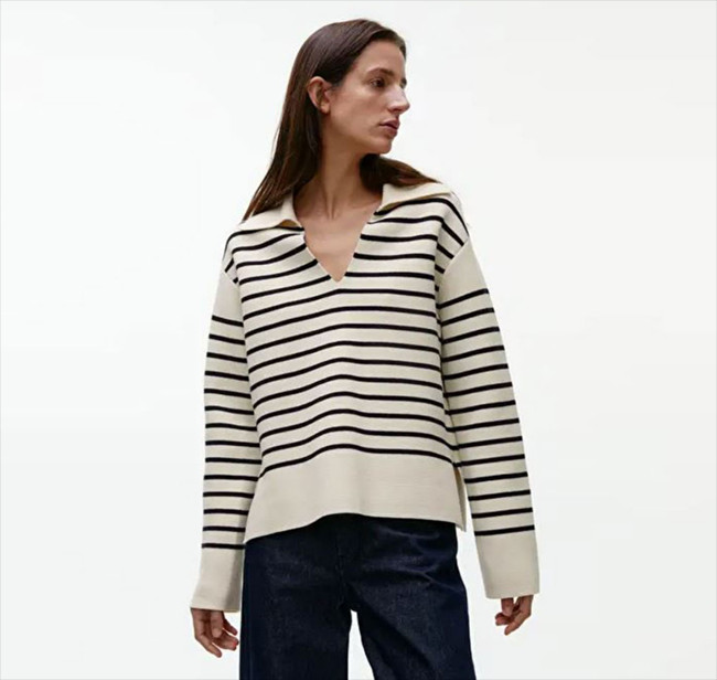 아르켓 스트라이프 코튼 스웨터 이미지