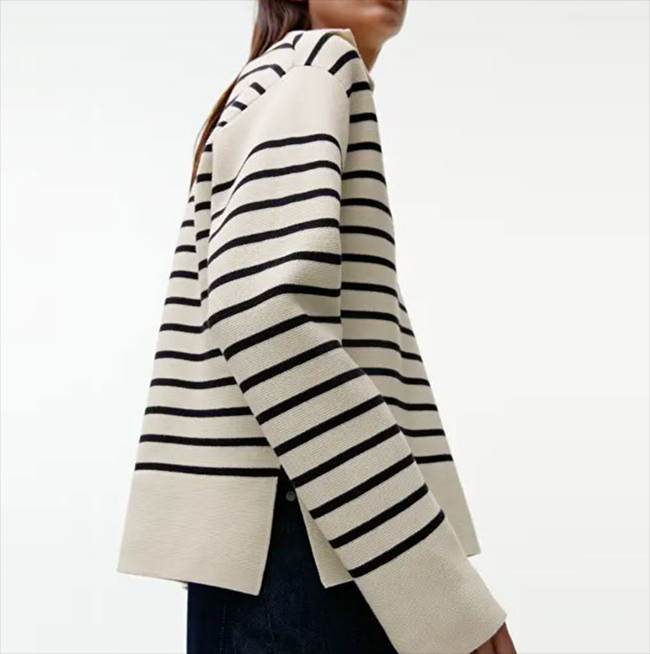 아르켓 스트라이프 코튼 스웨터 이미지