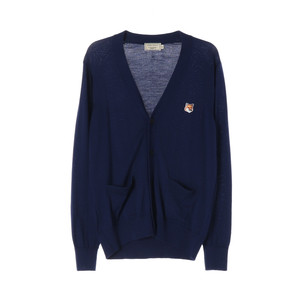 메종키츠네 울100% 폭스 헤드 패치 니트 브이넥 가디건 M 이미지