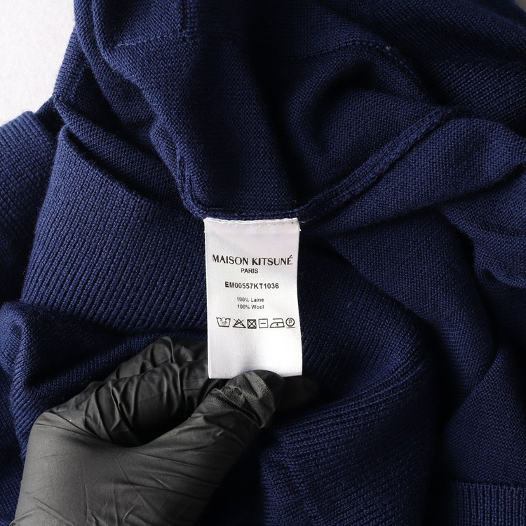 메종키츠네 울100% 폭스 헤드 패치 니트 브이넥 가디건 M 이미지