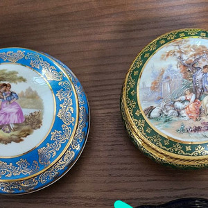 프랑스 빈티지 엔틱 보석함 리모주 명화 트링킷