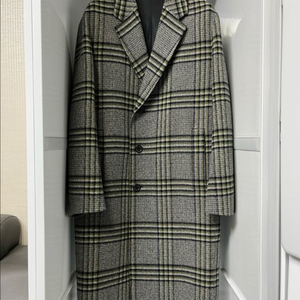 솔리드옴므 체크 세미오버핏 핸드메이드 코트 46사이즈 이미지