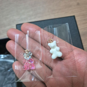 메이비투아 14k 하리보 곰돌이젤리 팬던트 글리터화이트핑크, 화이트