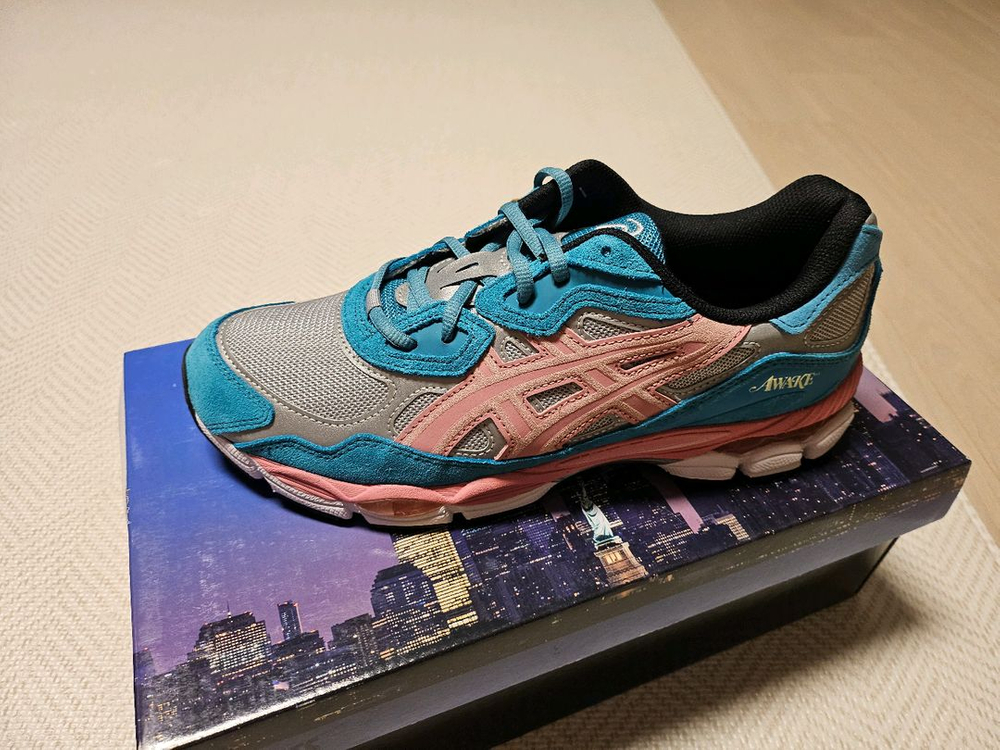 아식스 젤 NYC 280mm 퓨어 실버/그린-블루--1