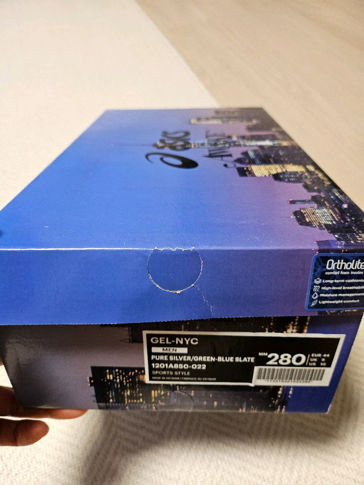 아식스 젤 NYC 280mm 퓨어 실버/그린-블루--2