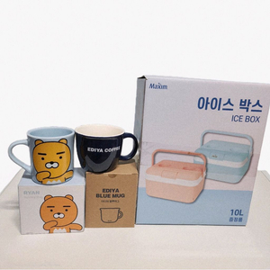 라이언 머그컵 · 이디야 블루 머그 · 맥심 아이스박스 이미지