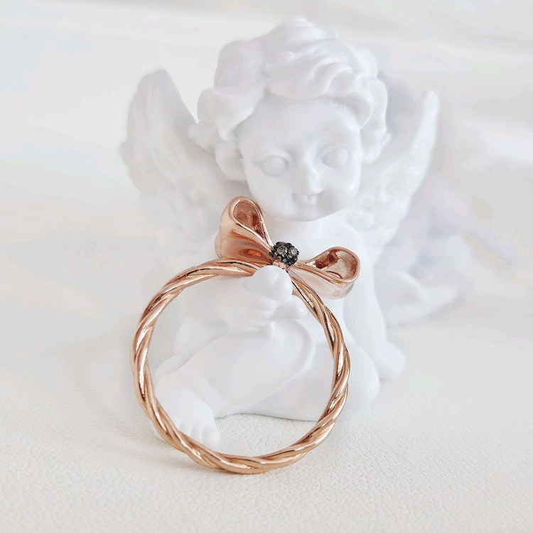 14k리본 다이아반지--3