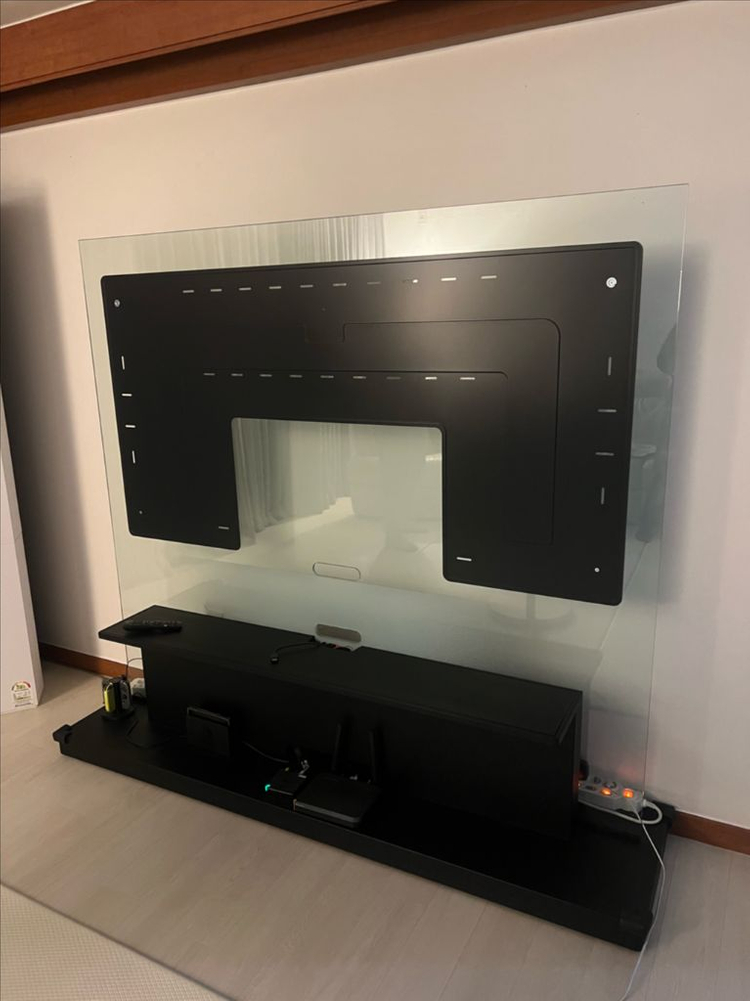 대형 TV 벽걸이 거치대 + 높이조절 받침틀 세트--1