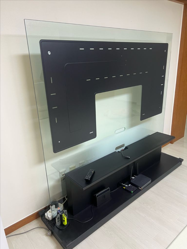 대형 TV 벽걸이 거치대 + 높이조절 받침틀 세트--2