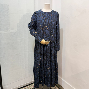 콩단추 블루호피 레오파드 롱원피스 롱드레스 3738 이미지