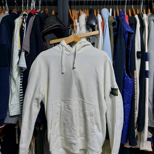 스톤아일랜드 와펜 화이트 후드티 XL