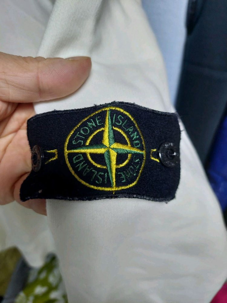 스톤아일랜드 와펜 화이트 후드티 XL 이미지