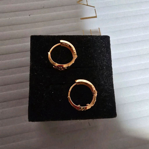 18k핑크 골드 컷팅 데일리 귀걸이