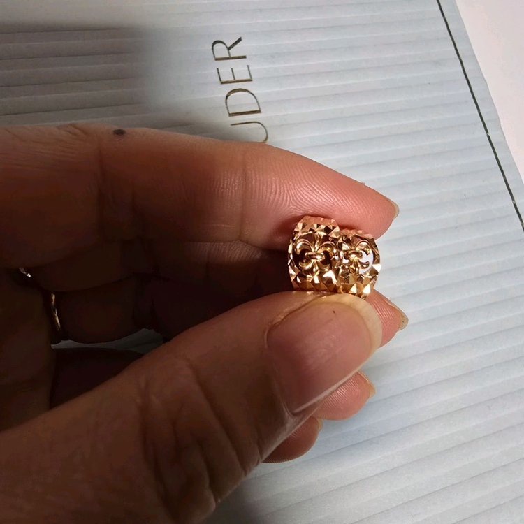 18k핑크 골드 컷팅 데일리 귀걸이--6