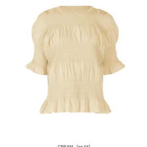 미 이세이미야케 슈링크 탑 크림 베이지