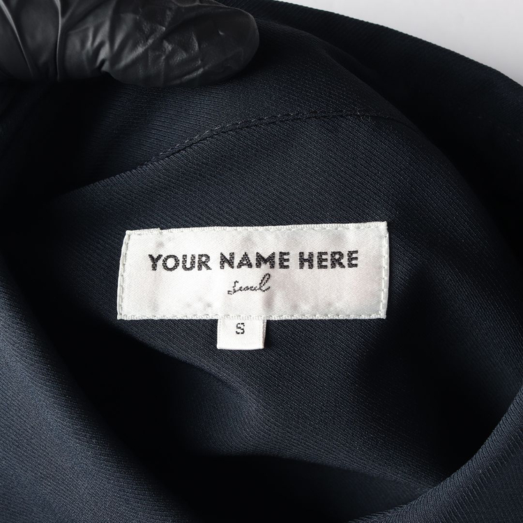 유어네임히얼 네이비 빅카라 핀턱 포켓 긴팔 셔츠 블라우스 S--4