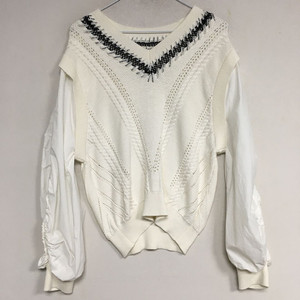 21 오브제 퍼프 니트 블라우스 90