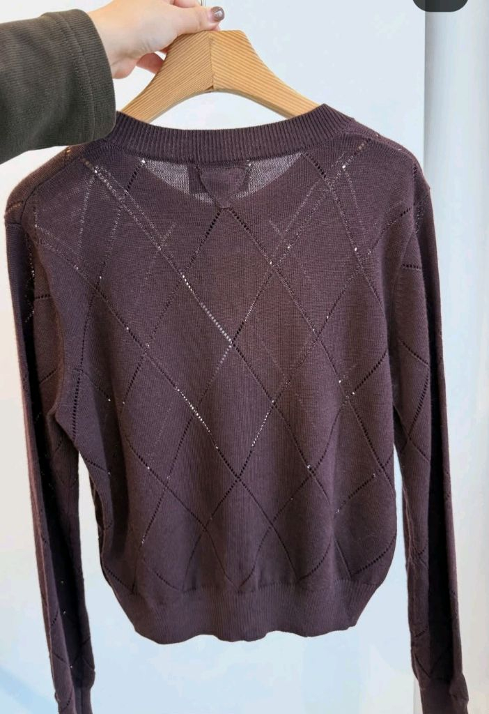 프라다 새상품 아가일스타일 니트가디건--4