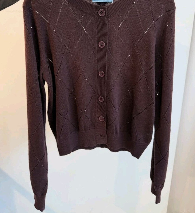 프라다 새상품 아가일스타일 니트가디건--5