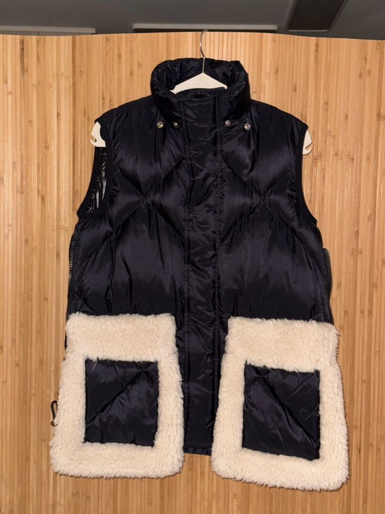 사카이 시어링 블루종 퍼 자켓 블랙/에크루--1