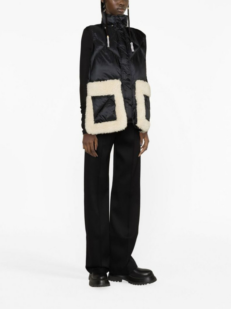 사카이 시어링 블루종 퍼 자켓 블랙/에크루--4