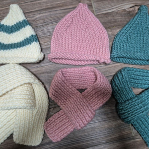 손뜨개 유아모자&목도리 세트