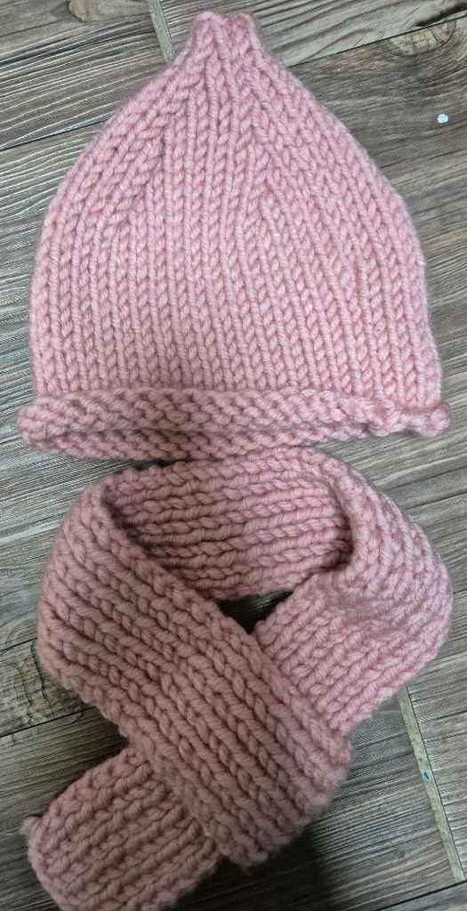 손뜨개 유아모자&목도리 세트--3