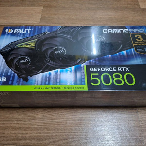 PALIT 지포스 RTX 5080 GAMINGPRO D7 16GB 이엠텍 미개봉 새제품