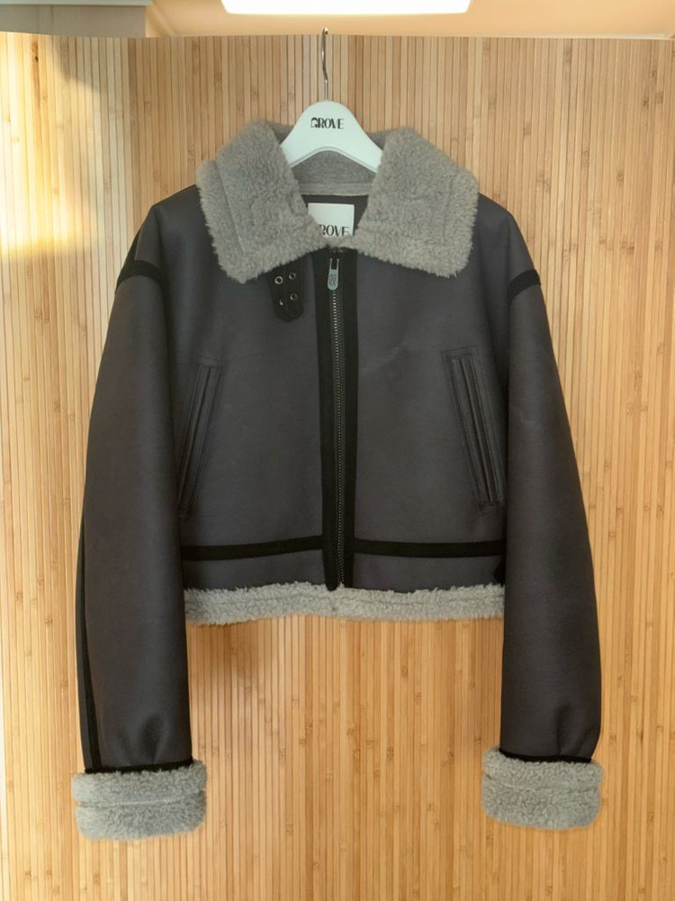 그로브 헬렌 크롭 숏 무스탕--7